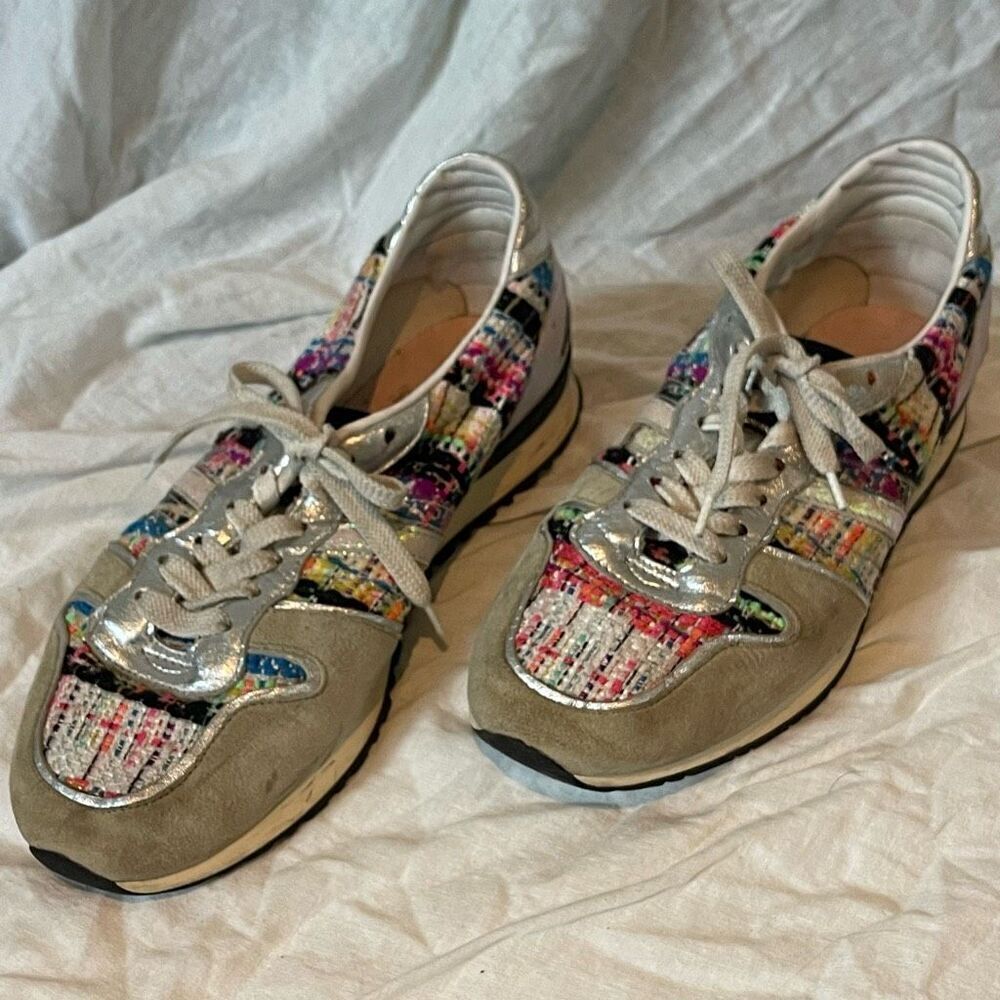 Serafini Sport Women's Multicolor Fabric Gray Silver Sneakers Size 41